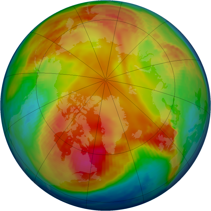 Arctic ozone map for 23 January 1985